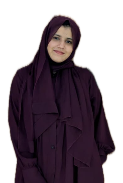 Nadiya Qudsi, smiling, in a plum abaya and hijab